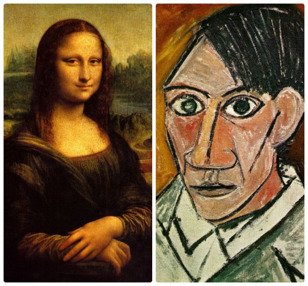 Vinci vs. Picasso – left vs. right