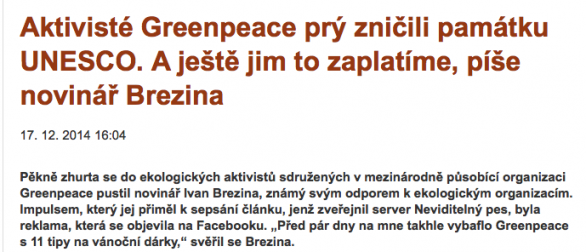 Snímek &quot;překrádacího&quot; titulku mého zkopírovamého článku