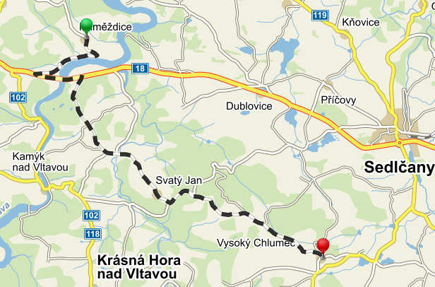 Vzdálenost: 18,1 km