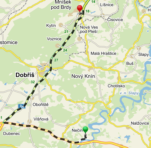Vzdálenost: 40,6 km (po okreskách ujedete méně kilometrů, ale bude vám to trvat déle)