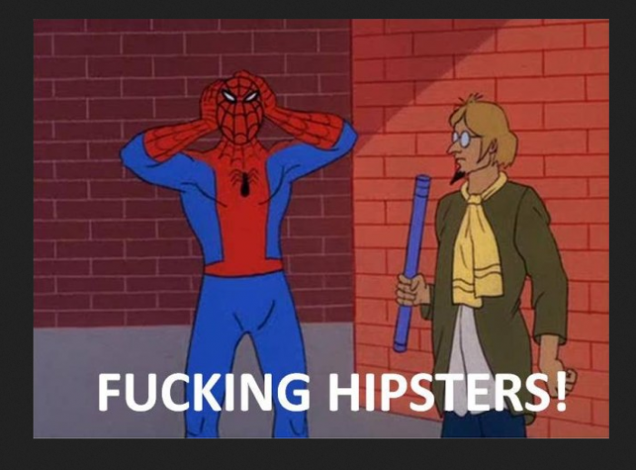 Hipstry nejvíce nesnáší hipstři. Proto hipstři v Praze přestávají chodit do Krymské, protože jsou tam samí hipstři a hipstr nesnáší, když mu někdo řekne, že je hipstr.