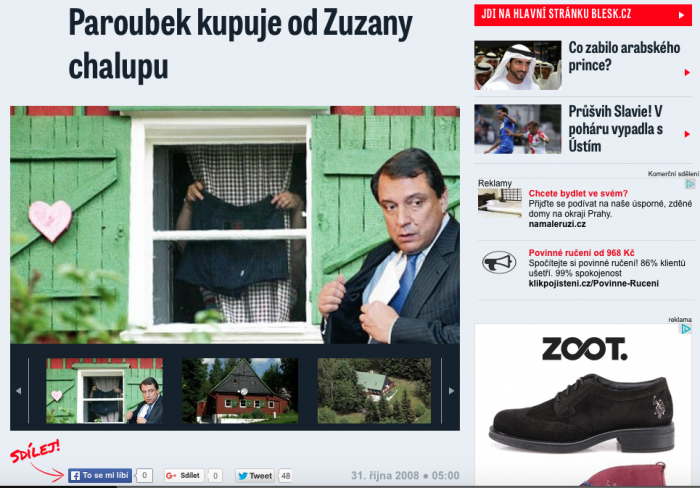 Kauza Paroubkových trenek se na veřejnosti znovu přetřásala v roce 2008