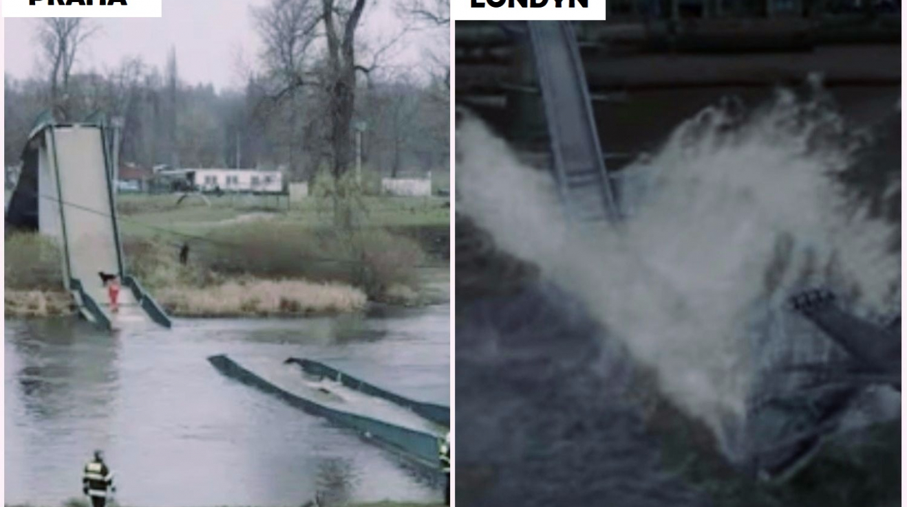 Ke zřícení Trojské lávky se přihlásila parta zákeřných Smrtijedů.
