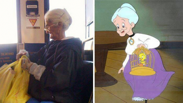 7. Babička z pohádky Sylvester a Tweety 